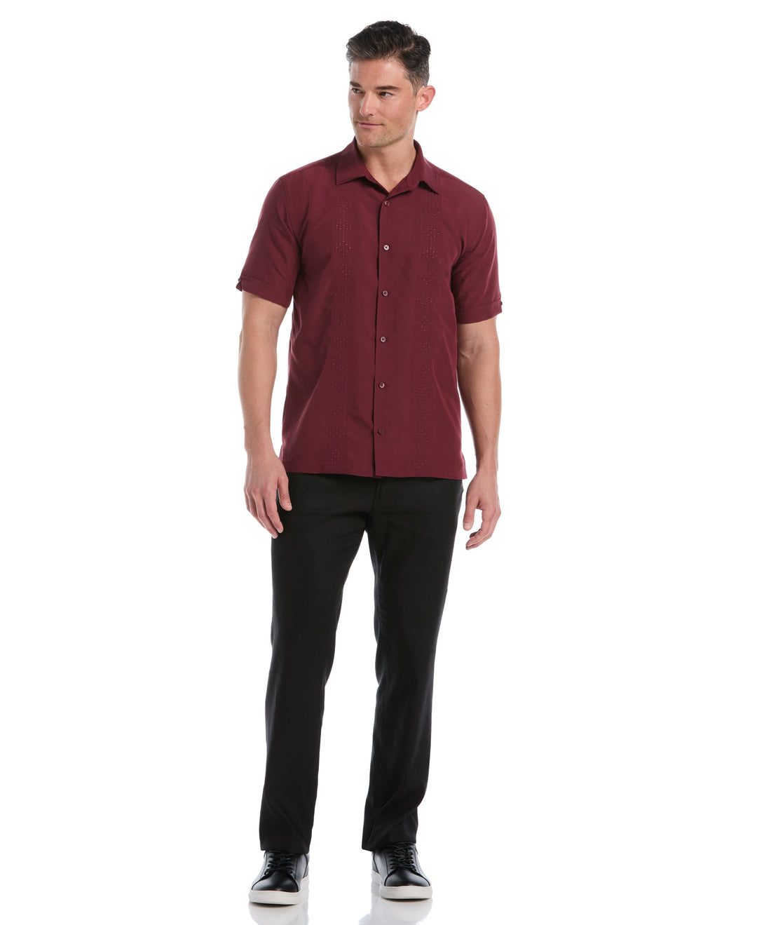 Tonal Argyle Embroidery Shirt (Tawny Port) 