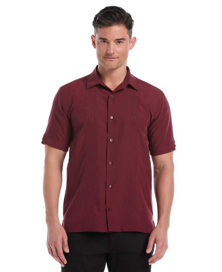 Tonal Argyle Embroidery Shirt (Tawny Port) 