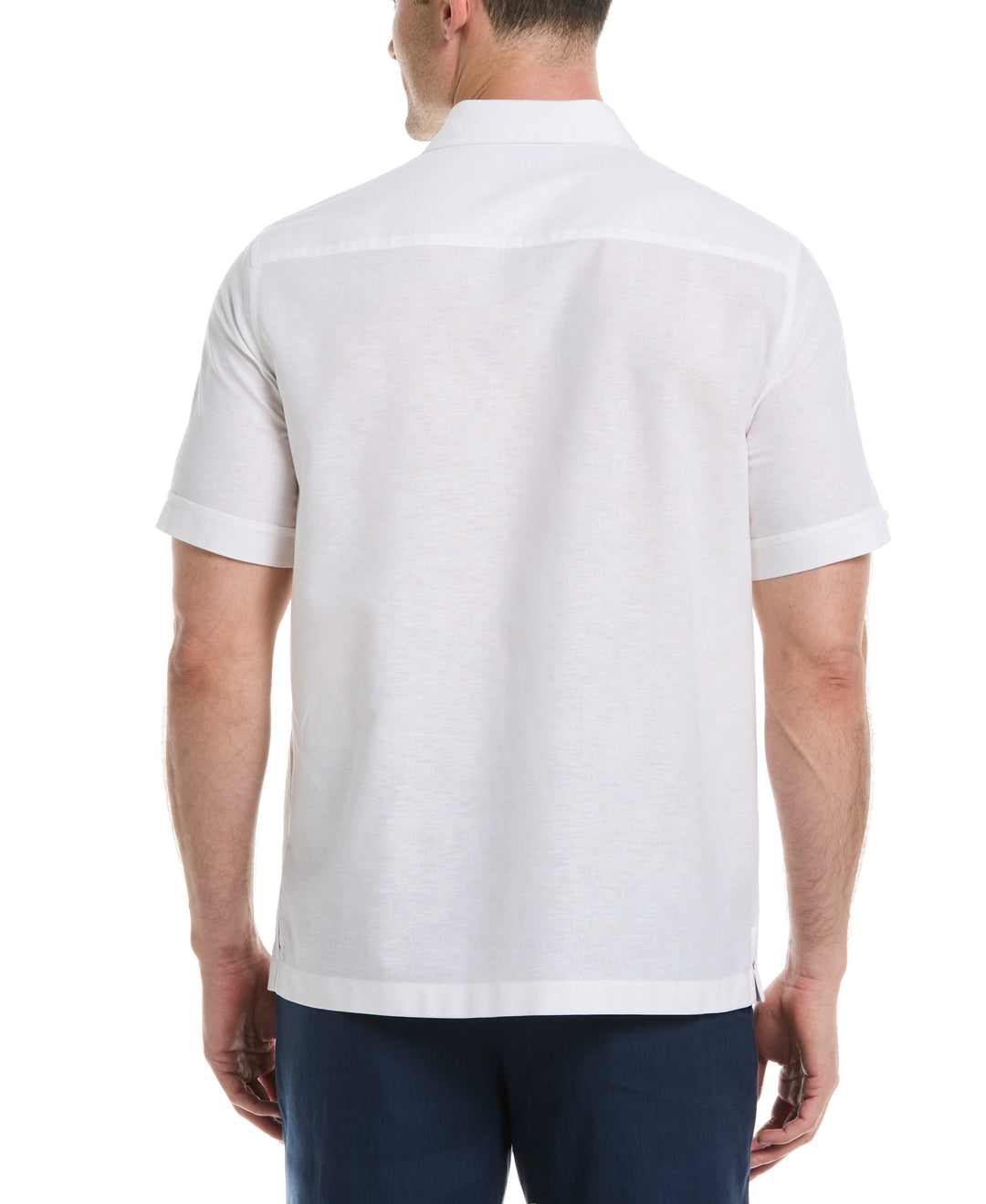Linen Blend Embroidered Shirt (Brilliant White) 