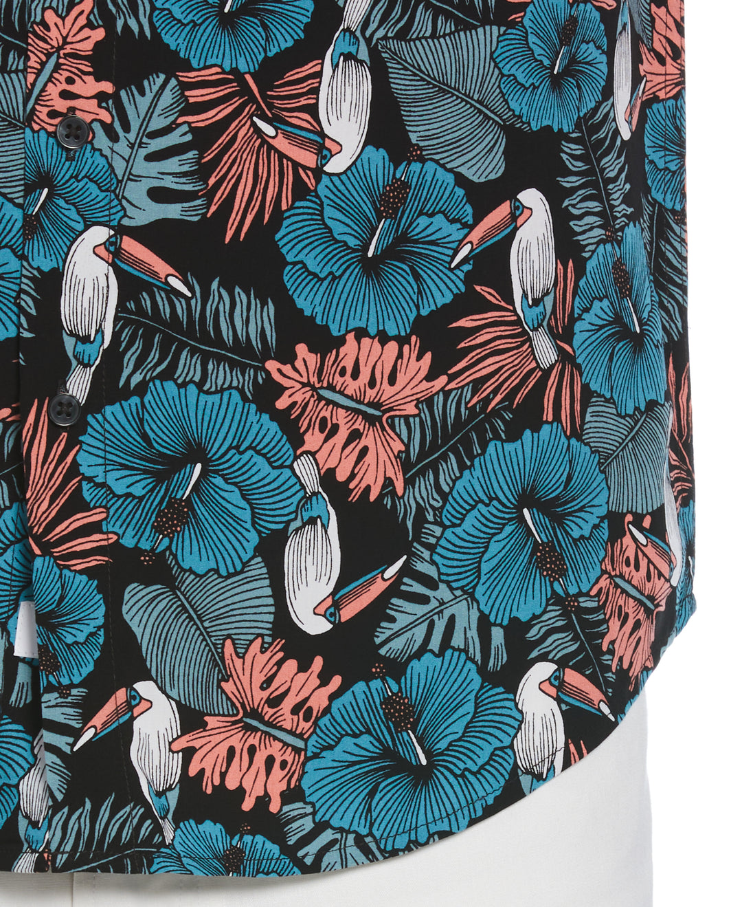 Toucan Hibiscus Print Shirt (Jet Black) 