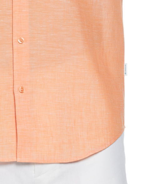 Travel Select Linen Blend One Pocket Shirt (Coral Rose) 