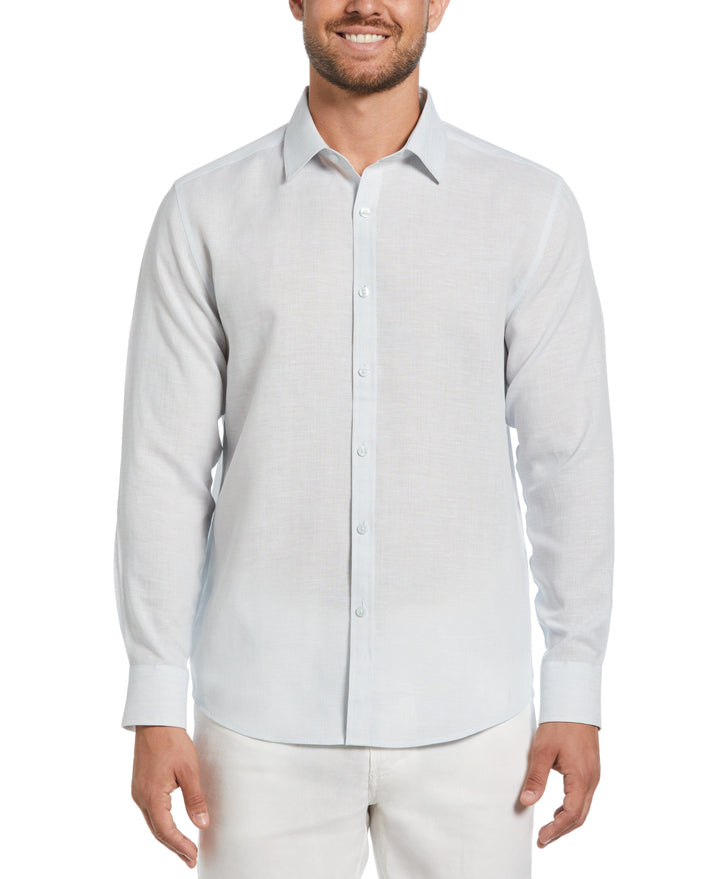Travelselect™ Linen-Blend Long Sleeve Shirt (Ballad Blue) 