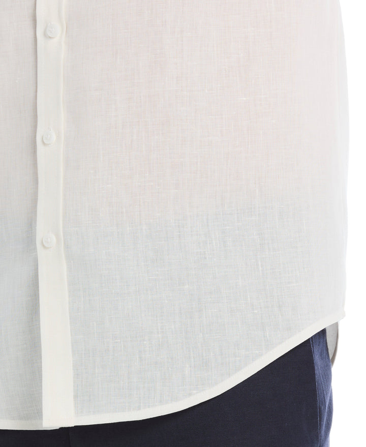 Linen Blend Travel Shirt (Egret) 