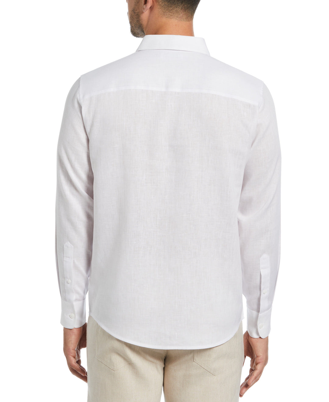 Travelselect™ Linen-Blend Long Sleeve Shirt (Brilliant White) 