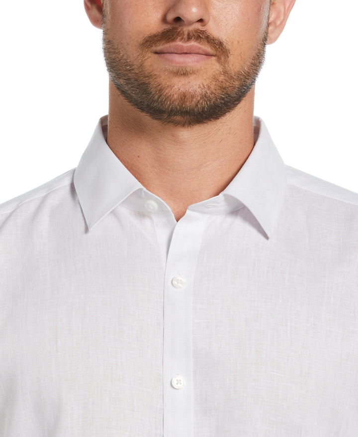 Travelselect™ Linen-Blend Long Sleeve Shirt (Brilliant White) 