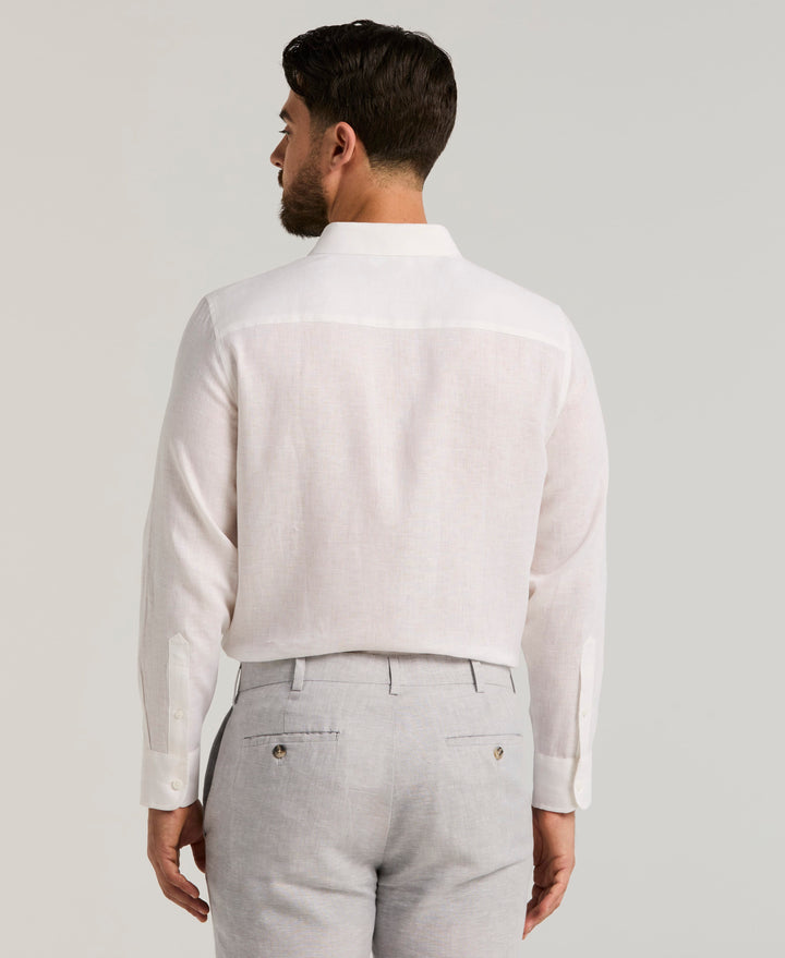 Travelselect™ Linen-Blend Long Sleeve Shirt (Brilliant White) 