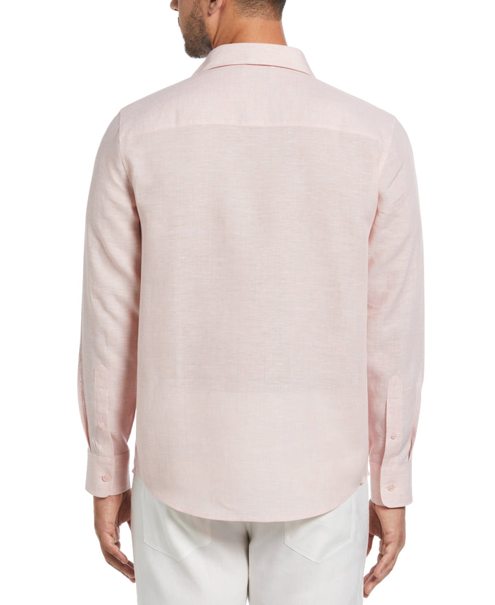 Travelselect™ Linen-Blend Long Sleeve Shirt (Silver Pink) 