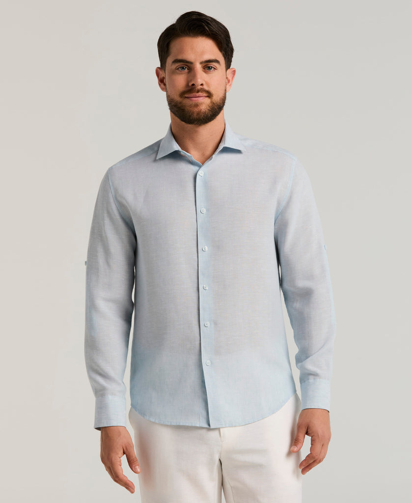 Travelselect™ Linen Blend Rolled Sleeve Shirt