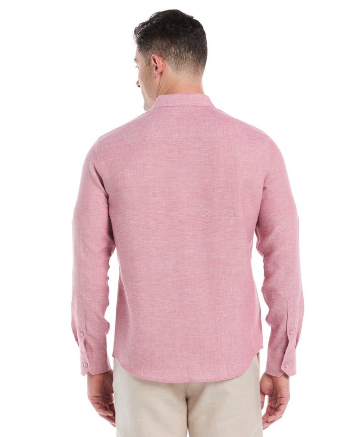 Linen Blend Wrinkle-Resistant Shirt (Mauvewood) 