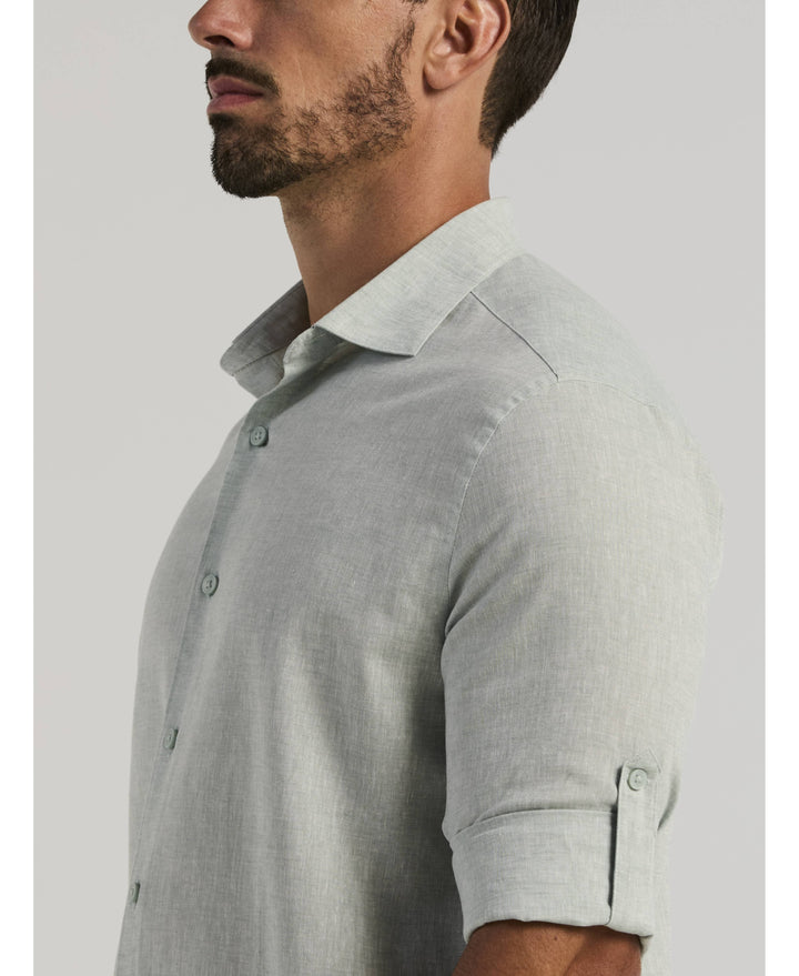 Travelselect™ Linen-Blend Rolled Sleeve Shirt-Casual Shirts-Cubavera
