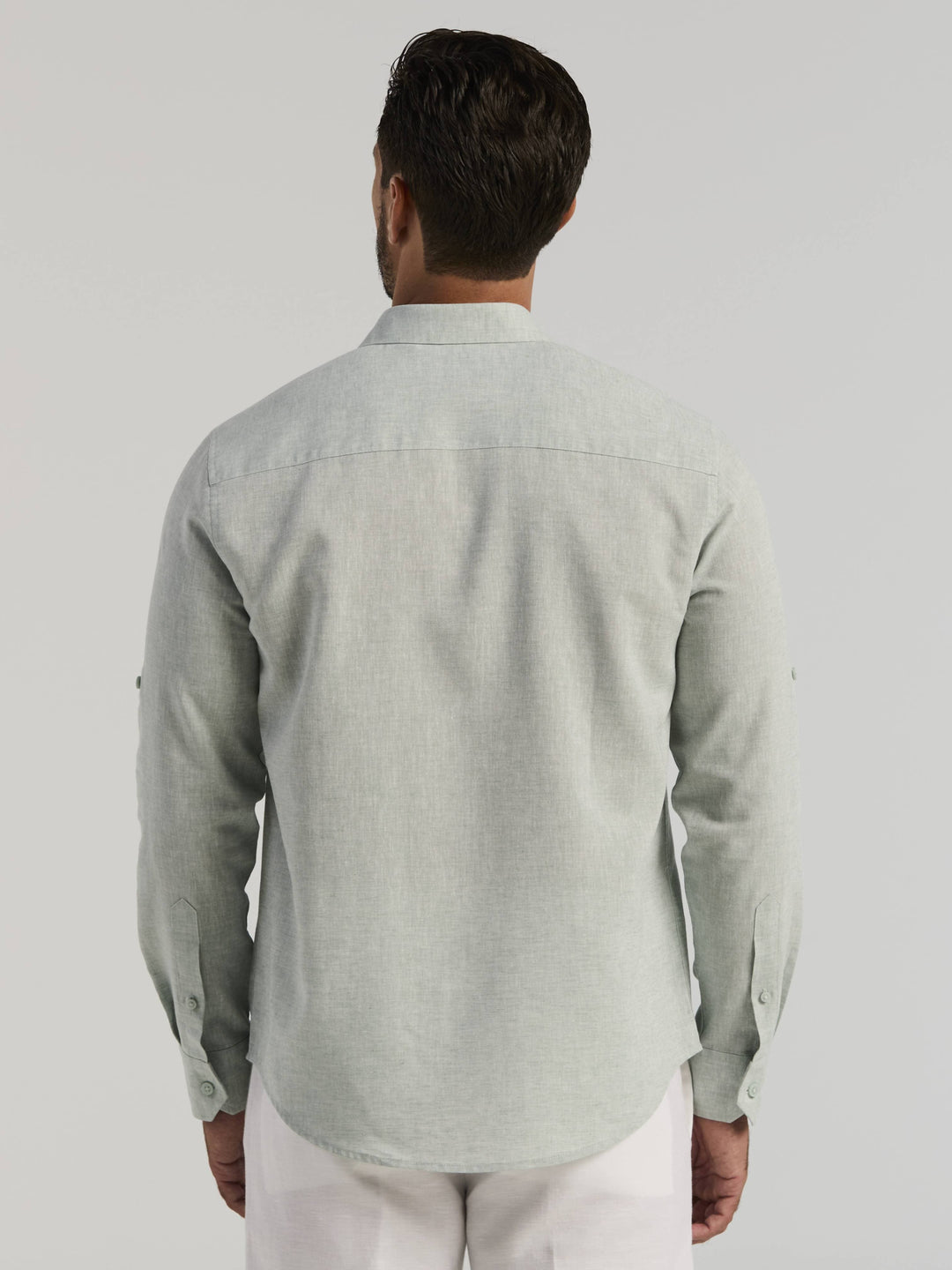 Travelselect™ Linen-Blend Rolled Sleeve Shirt-Casual Shirts-Cubavera