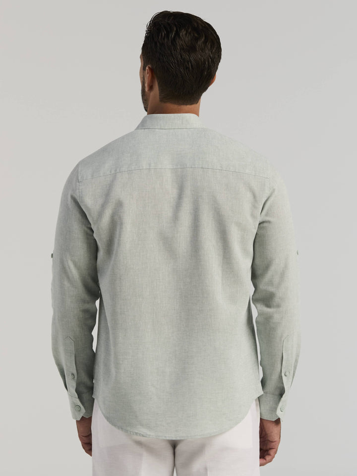 Travelselect™ Linen-Blend Rolled Sleeve Shirt-Casual Shirts-Cubavera