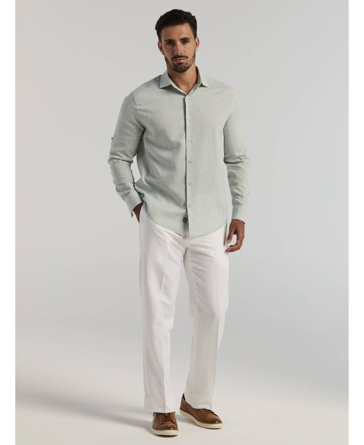 Travelselect™ Linen-Blend Rolled Sleeve Shirt-Casual Shirts-Cubavera