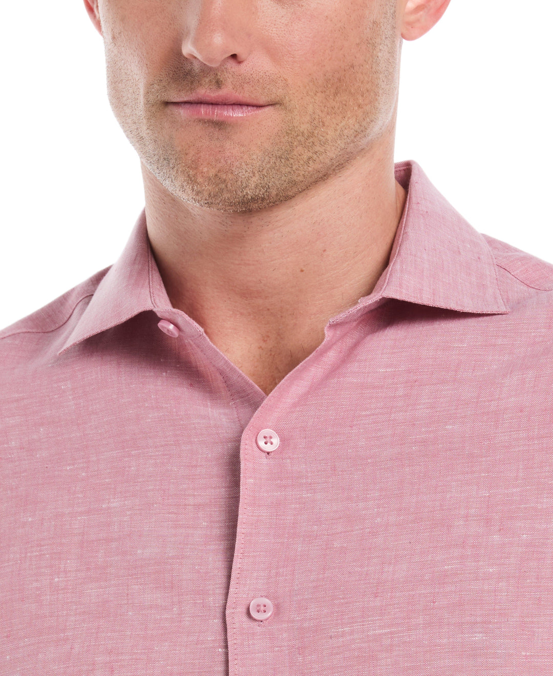 Linen Blend Wrinkle-Resistant Shirt (Mauvewood) 