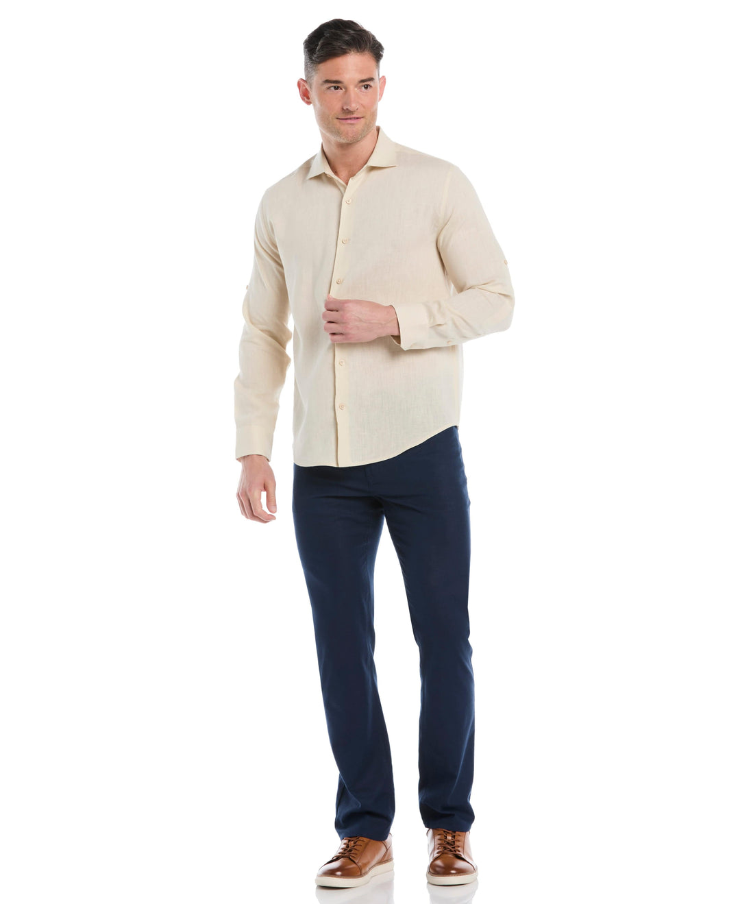 Linen Blend Wrinkle-Resistant Shirt (Summer Sand) 