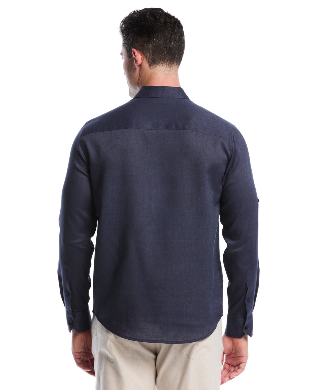 Linen Blend Wrinkle-Resistant Shirt (Mood Indigo) 