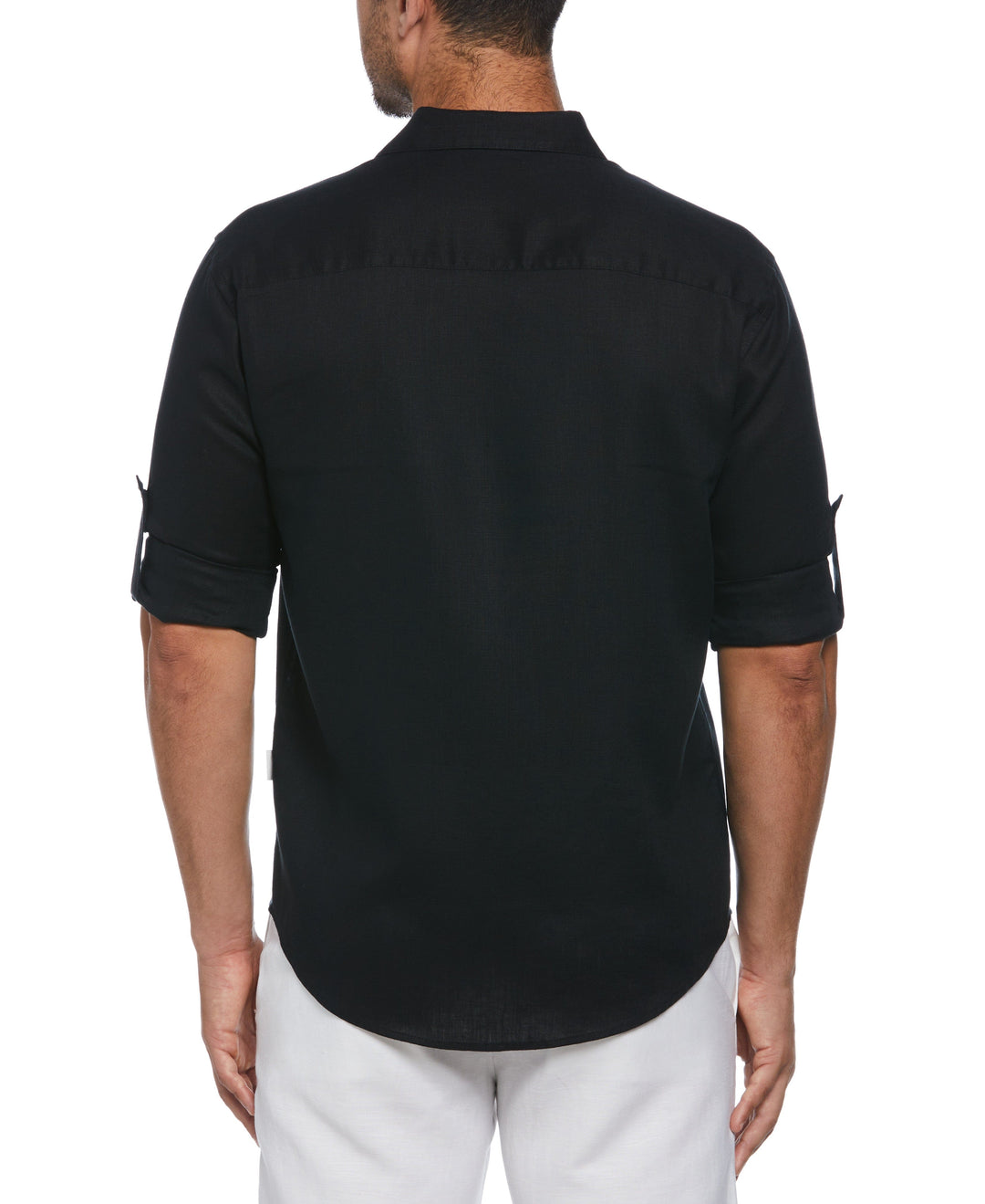 Linen Blend Wrinkle-Resistant Shirt (Jet Black) 