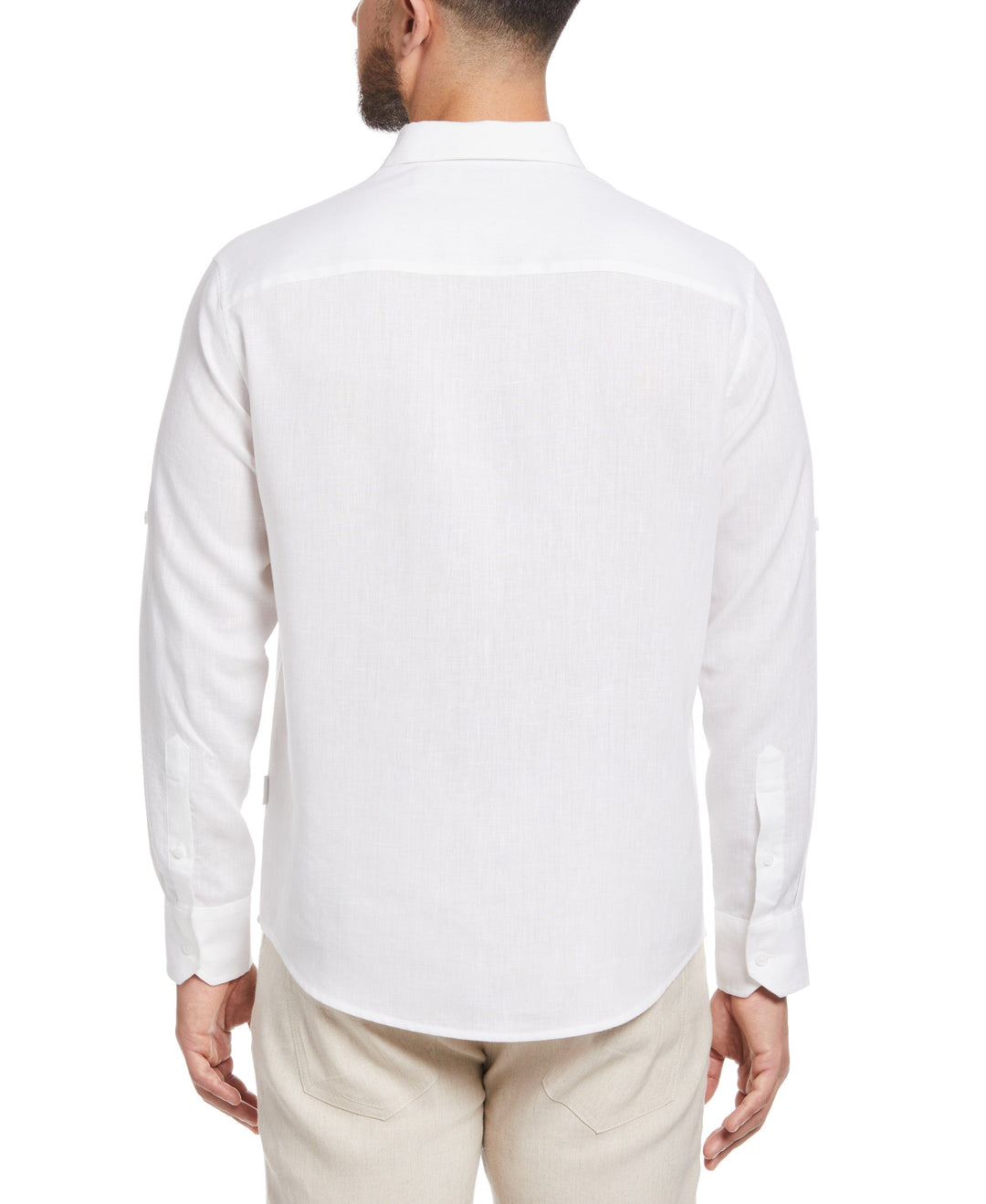 Linen Blend Wrinkle-Resistant Shirt (Brilliant White) 