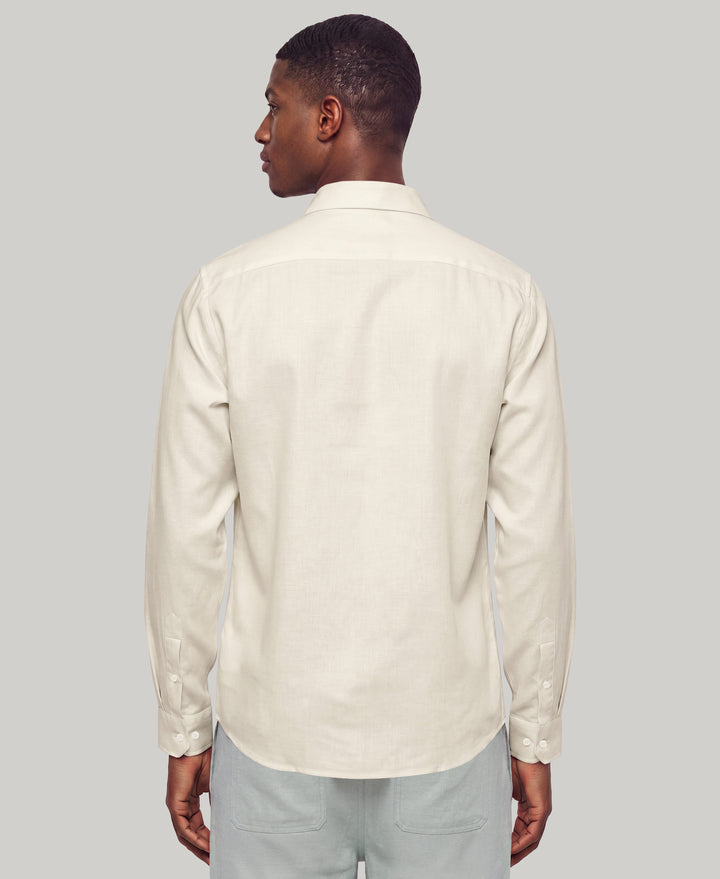 Linen Blend Wrinkle-Resistant Shirt (Rainy Day) 