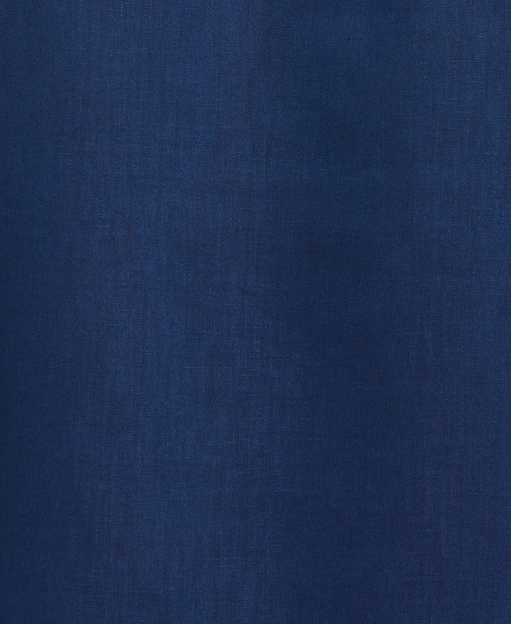 Linen Blend Wrinkle-Resistant Shirt (Estate Blue) 