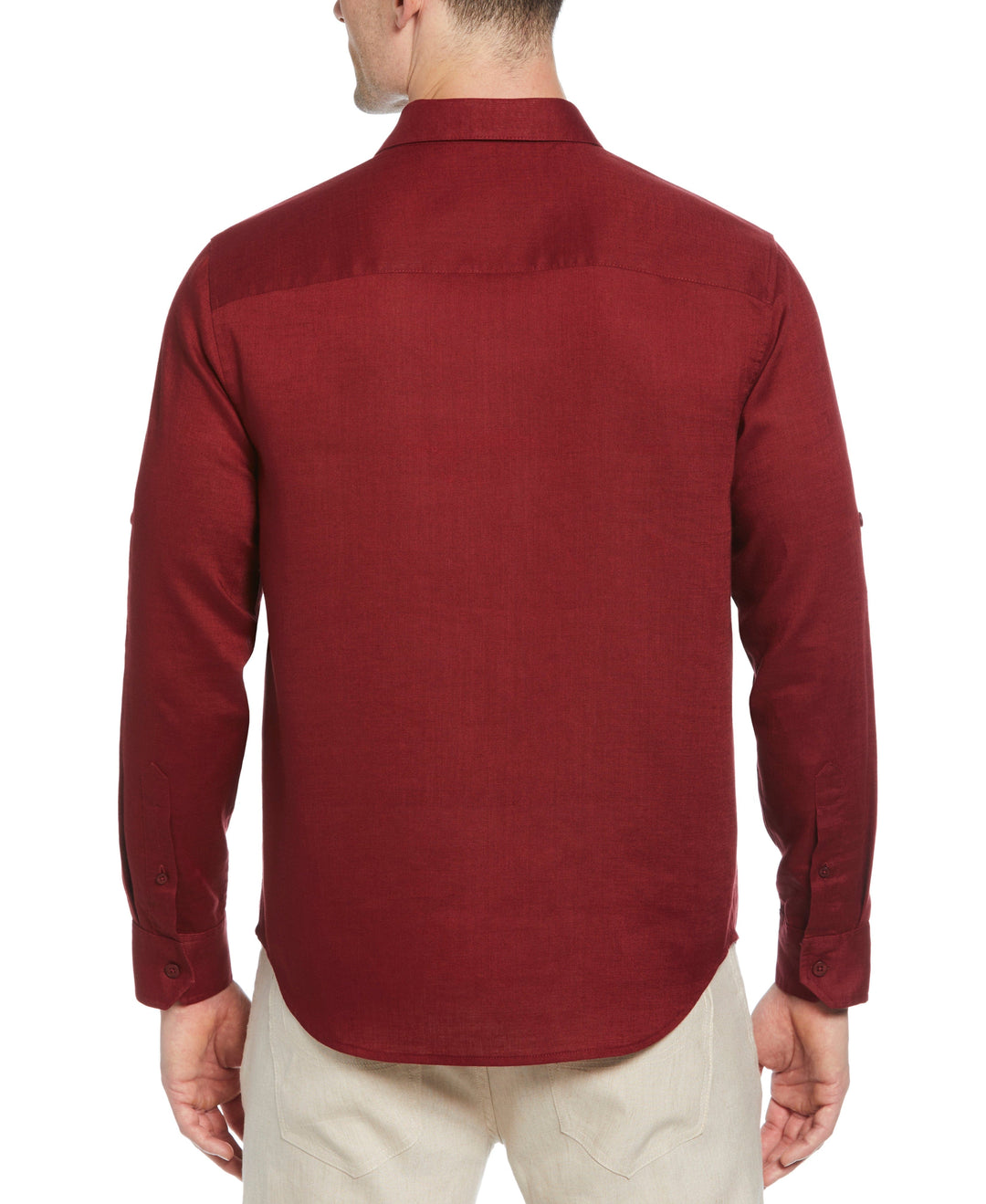 Linen Blend Wrinkle-Resistant Shirt (Cabernet) 