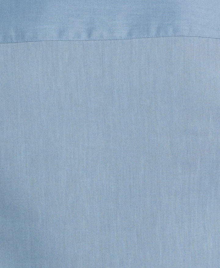 Linen Blend Wrinkle-Resistant Shirt (Windward Blue) 