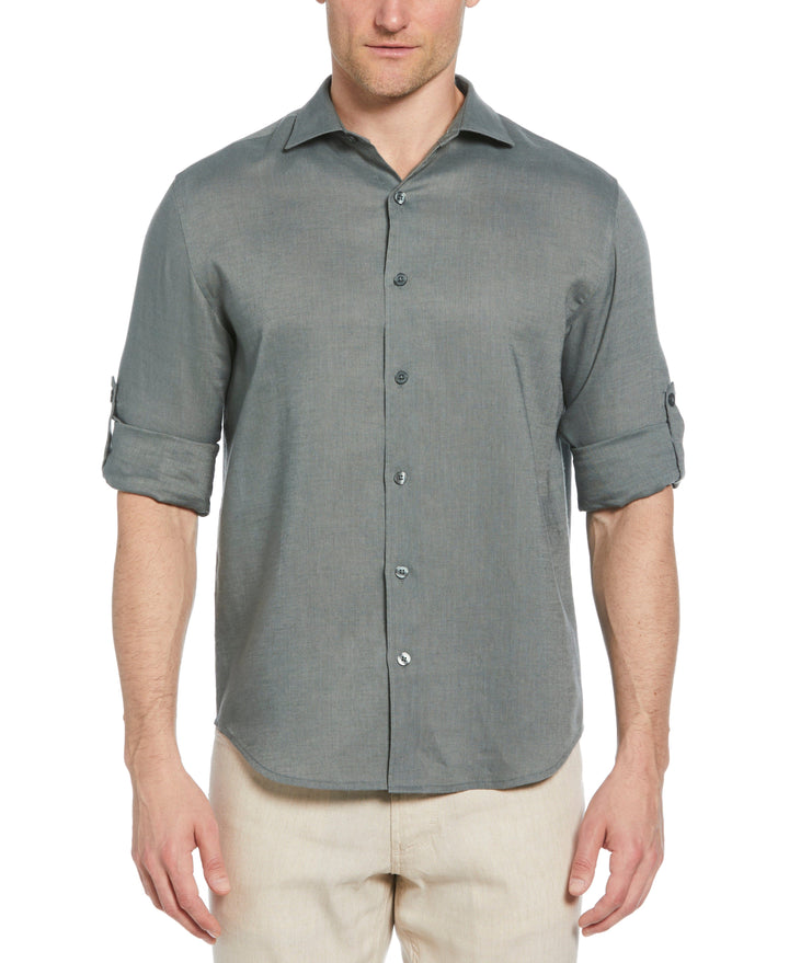 Linen Blend Wrinkle-Resistant Shirt (Balsam Green) 