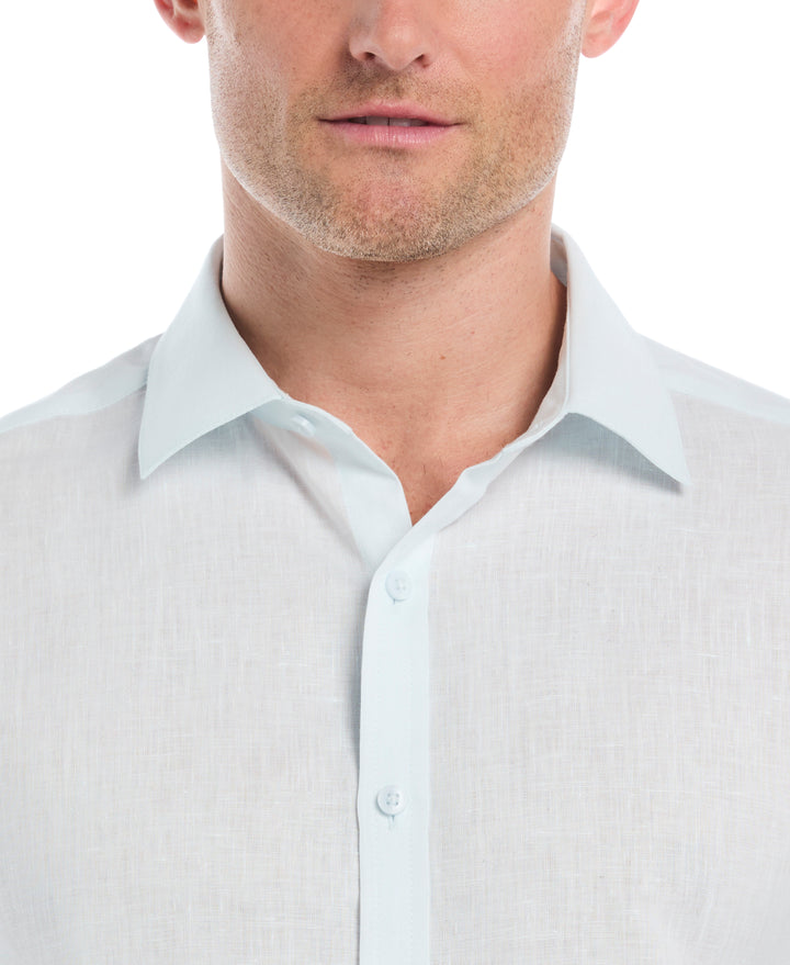 Linen Blend Travel Shirt (Ice Melt) 