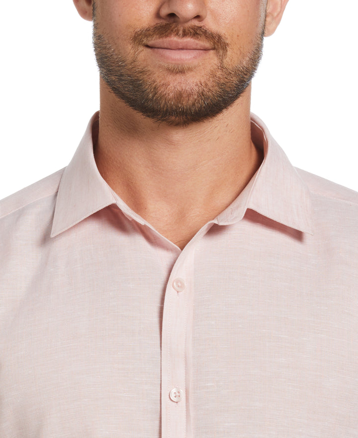 Travelselect™ Linen-Blend Long Sleeve Shirt (Silver Pink) 