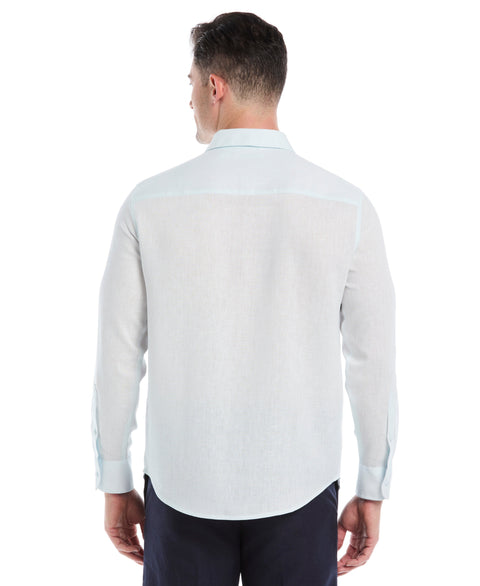Linen Blend Travel Shirt (Ice Melt) 