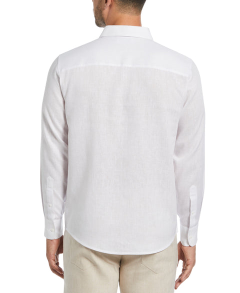 Travelselect™ Linen-Blend Long Sleeve Shirt (Brilliant White) 