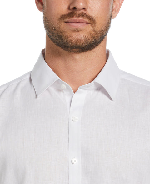 Travelselect™ Linen-Blend Long Sleeve Shirt (Brilliant White) 
