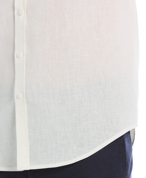 Linen Blend Travel Shirt (Egret) 