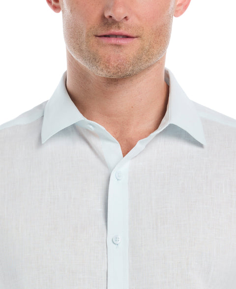 Linen Blend Travel Shirt (Ice Melt) 