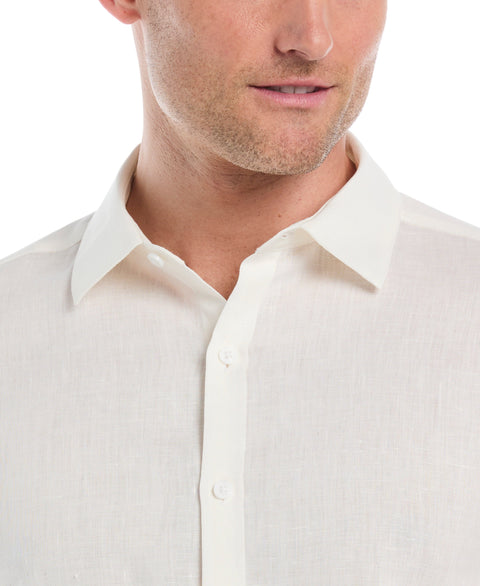 Linen Blend Travel Shirt (Egret) 