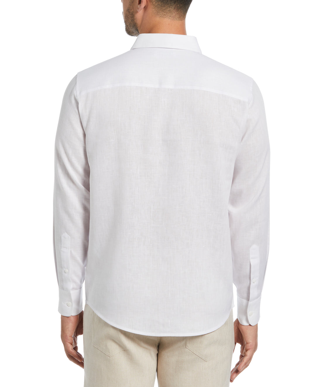 Travelselect™ Linen-Blend Long Sleeve Shirt (Brilliant White) 
