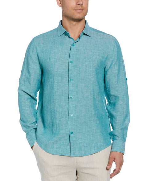 Travelselect™ Linen-Blend Rolled Sleeve Shirt (Bayou) 