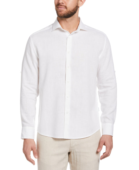 TravelSelect™ Linen-Blend Shirt (Brilliant White) 