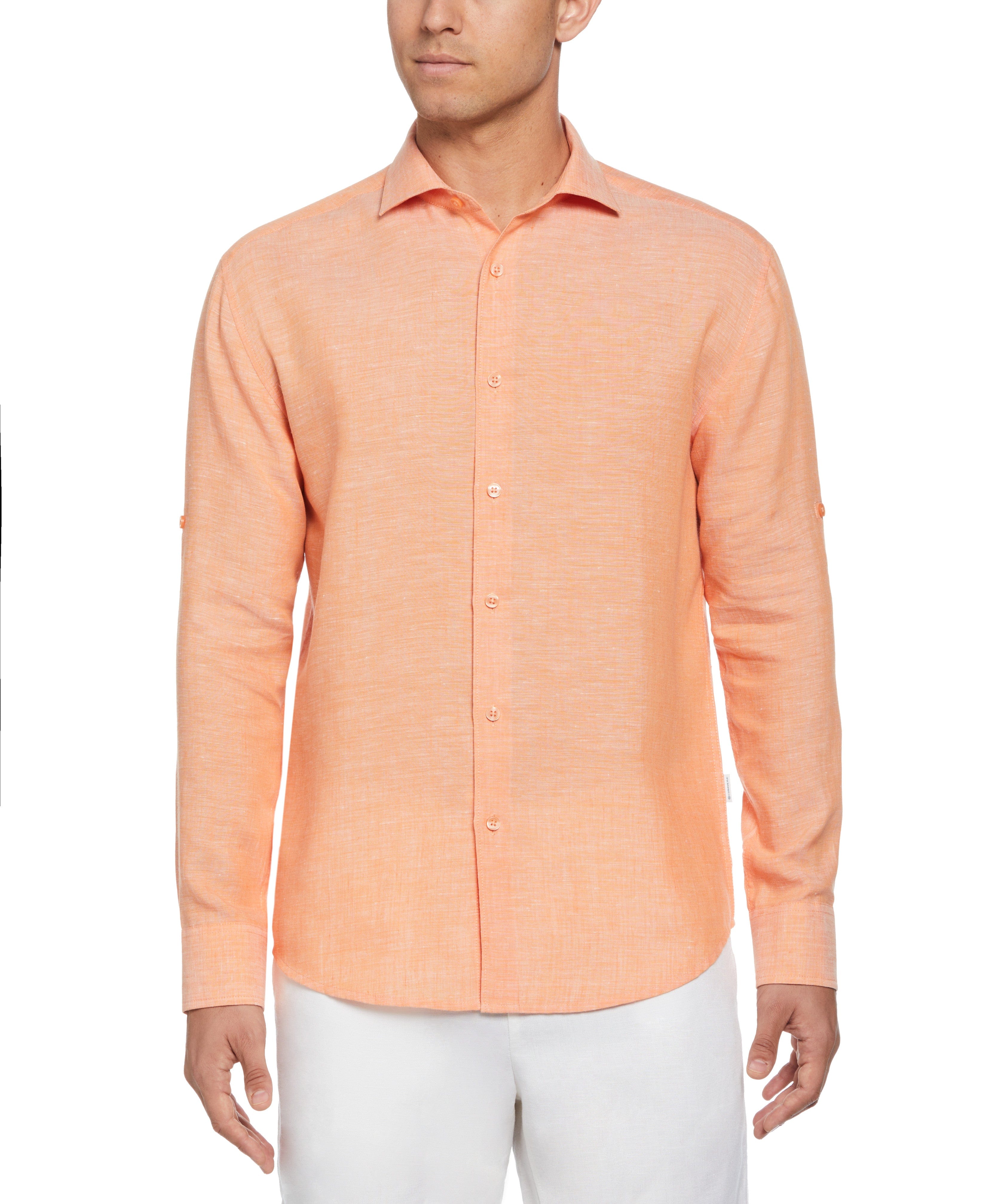 Travelselect™ Linen-Blend Rolled Sleeve Shirt – Cubavera