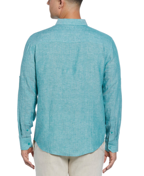 Travelselect™ Linen-Blend Rolled Sleeve Shirt (Bayou) 