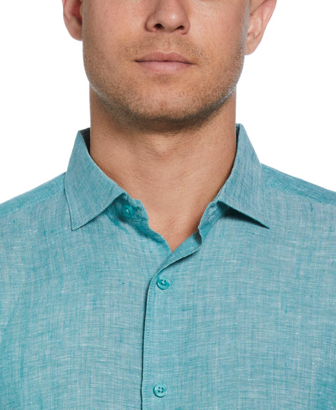 Travelselect™ Linen-Blend Rolled Sleeve Shirt (Bayou) 
