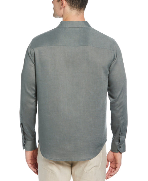 Travelselect™ Linen-Blend Rolled Sleeve Shirt (Balsam Green) 