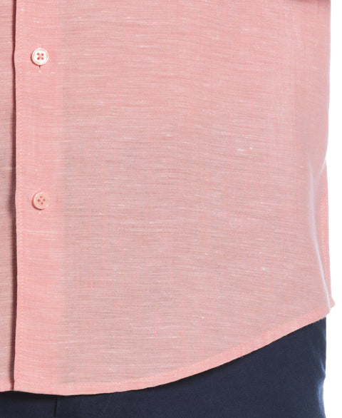 Travelselect™ Linen-Blend Rolled Sleeve Shirt (Terra Cotta) 