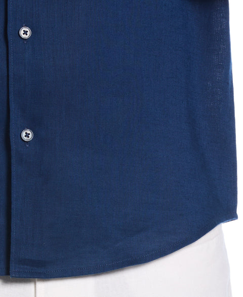 Travelselect™ Linen-Blend Rolled Sleeve Shirt (Estate Blue) 