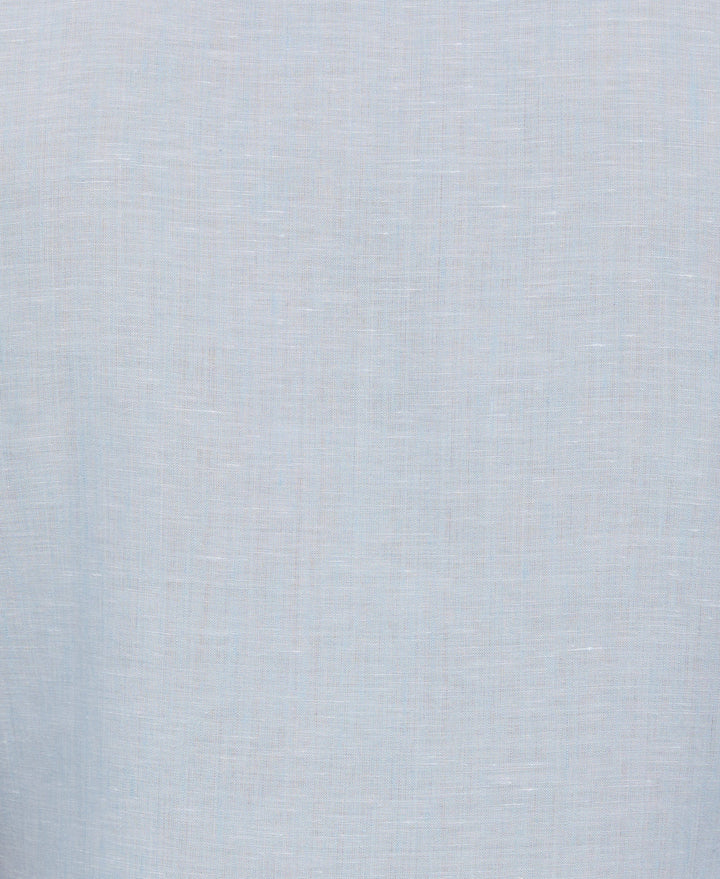 Linen Blend Wrinkle-Resistant Shirt (Cerulean) 