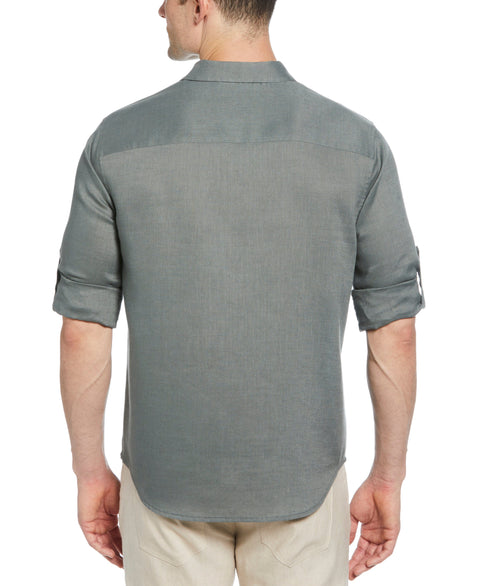 Travelselect™ Linen-Blend Rolled Sleeve Shirt (Balsam Green) 