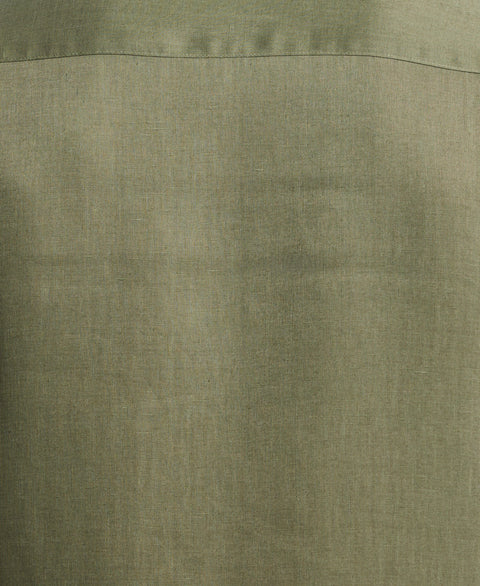 Linen Blend Wrinkle-Resistant Shirt (Olivine) 