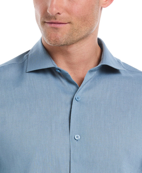 Linen Blend Wrinkle-Resistant Shirt (Windward Blue) 