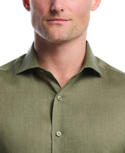 Linen Blend Wrinkle-Resistant Shirt (Olivine) 