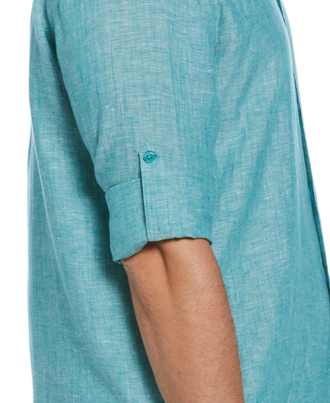 Travelselect™ Linen-Blend Rolled Sleeve Shirt (Bayou) 